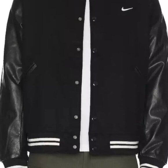 Nike Authentics Leather Varsity Jacket - Picture 9 of 13